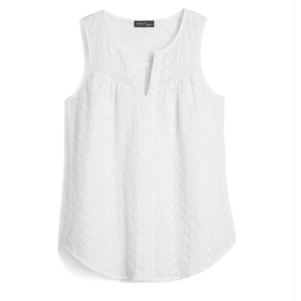 Market & Spruce Girona Eyelet Detail Top in Size L